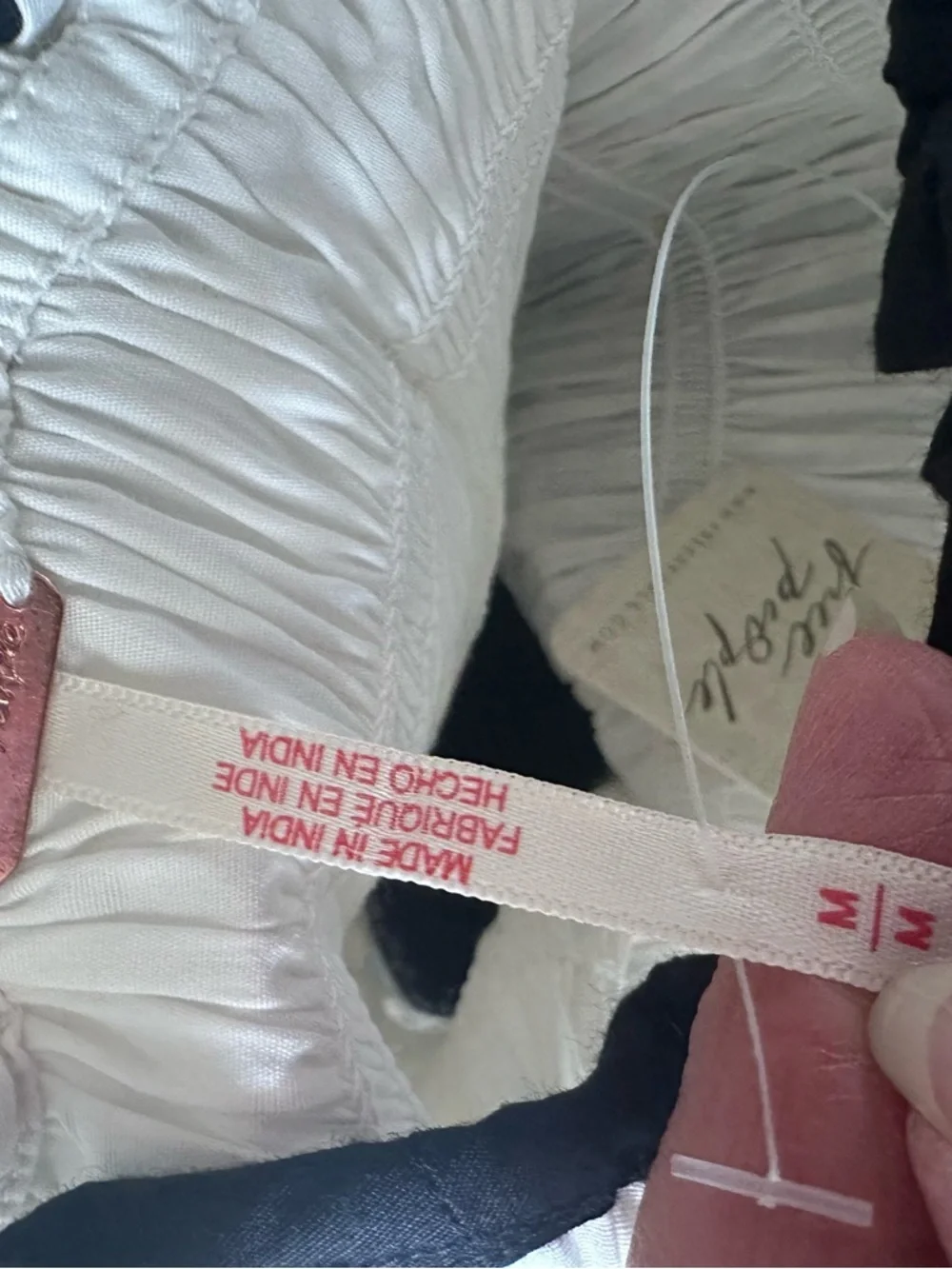 Free People Tovi Black and White Ruffled Smocked Midi Dress size M NWT - Picture 7 of 8